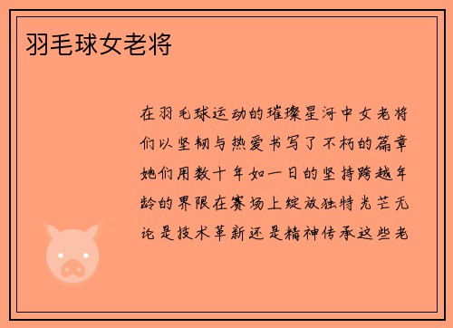 羽毛球女老将