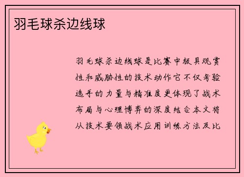 羽毛球杀边线球